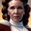 Placeholder: extremely detailed 8k hyperspace wallpaper,complete and photo realistic detailed head to waist stunning photo realistic portrait of carrie fisher as Princess Leia in star wars with photo realistic fine, simple, symetric coiffed hairdo, brown eyes, professional majestic photo realistic painting by Ed Blinkey, Atey Ghailan, by Jeremy Mann, Greg Manchess, Antonio Moro, trending on ArtStation, Intricate, High Detail, Sharp focus, dramatic, by greg rutkowski,