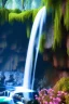 Placeholder: waterfall, planets, deep colors, land, floral, trees, cinematic lighting, octane render, ambiance, professional photo