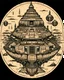 Placeholder: Japanese Spaceship in the style of a woodblock print