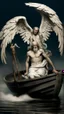 Placeholder: Charon in his boat wearing angel