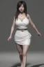 Placeholder: hitomi tanaka waist up photo, white dress, 8k resolution, realistic, unreal engine, cinematic lighting, octane render.