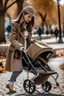 Placeholder: Mom walking with baby in pram