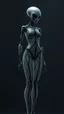 Placeholder: A transparent of a tall alien figure with black vein texture of human veins, mixing together a lot of them, making a shape of a woman,
