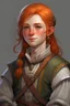 Placeholder: A young half elf cleric with light red hair