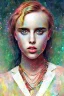 Placeholder: Danish singer MØ face , impressionism,