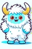 Placeholder: fantasy cartoon style illustration: small little cute yeti creature.