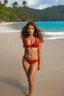 Placeholder: Demi Rose is so beautiful with her auburn hair and green eyes that all I want to do is paint a picture of her standing on a beach in Hawaii in a slinky red bikini