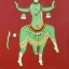 Placeholder: cow with hands and wings in Indian painting style