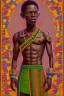 Placeholder: smeagol in Kente cloth, cinematic, zulu, ghana colours, african pattern, 8k quality