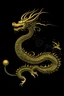 Placeholder: tall yellow elegant chinese dragon chasing the pearl and soaring through the air without wings dark scarlet background