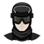 Placeholder: Avatar of a man wearing a black half ski mask and aviator glasses