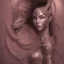 Placeholder: sango fantasy, fantasy magic, intricate, sharp focus, illustration, highly detailed, digital painting, concept art, matte, artgerm and paul lewin and kehinde wiley, masterpiece sexy lips Asian afro lips black African lady body mermaid Dragon head silver space lady outer space mermaid pretty skull head