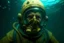 Placeholder: making funny face at the day of a nightmare ten miles high through the deep sea diving helmet and six foot deep, hyper photorealistic, hyper detailed realistic art color, high resolution, fog, octane render, tilt shift, HDRI Environment