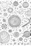 Placeholder: outline for cute symmetrical outer space minimal pattern coloring page for a background including planets and stars, sketch style, only use outline, clean line art, well outlined