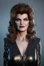 Placeholder: younger Rene Russo as evil queen in leather, cleavage, angry, stern look, unreal 5, octane render,cinema4d, dynamic lighting, dramatic lighting, 4k, redshift render, highly detailed, hyper realistic