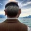 Placeholder: Man from behind is watching on tbe Lake Garda in Italy