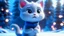 Placeholder: A Cute Pixar animation style of a kitten in a winter wonderland, fashion, 3D rendering, illustration, anime, typography, fashion, photo, 3d render, 8K, 4K, hyper realistic, exquisite detail, full length cat