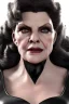 Placeholder: Rene Russo as evil queen in black leather gown, angry, busty, curvey, cleavage, unreal 5, octane render,cinema4d, dynamic lighting, dramatic lighting, 4k, redshift render, highly detailed, hyper realistic