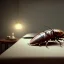 Placeholder: large, humanoid cockroach on a bed under a bedsheet, 8k resolution, high-quality, fine-detail, intricate, detailed matte, digital art, volumetric lighting, illustration, 3D octane render, brian froud, howard lyon, selina french, anna dittmann, annie stokes, lisa parker, greg rutowski