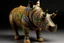 Placeholder: A tan earth elemental rhino designed in Australian aboriginal art painted by Claude Monet