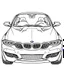 Placeholder: front A BMW M5 car, line drawing