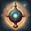 Placeholder: Bordered digital illustration of a Celestial Alembic rendered object. in the style of kaja foglio, Symbolism and Hermeticism. High quality, masterpiece. Dungeons And Dragons