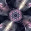 Placeholder: Mesmerizing abstract 3d visual, recursive Symmetrical structure of flowing translucent shapes, centered, soft aesthetic, negetive space.galaxsy background