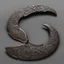 Placeholder: a combat karambit knife, intricately carved, etchings, designer, highly detailed