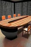 Placeholder: 3D-shot Table in restaurant oval shape and large size