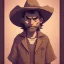 Placeholder: old RUGED cowboy face hat studio ghibli style