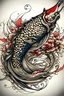 Placeholder: tattoo design of a Japanese koi