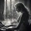 Placeholder: As the music reaches its climax, the woman's body begins to sway back and forth, as if she's lost in the emotions of the song. Tears well up in her eyes, and she lets out a soft, mournful sigh. The recording ends, and she sits back in her chair, lost in thought once againAnd she looks in the other direction