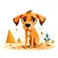 Placeholder: desert rain cartoon dog,illustration,svg,white background