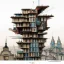 Placeholder: A whole city in a towe+modular house+house over house"+Beaux Arts architecture+palladio+detailed facades biopunk+Bueno Aires+turin+trieste+ +Book illustration by Gediminas Pranckevičius, Jean Baptiste Monge, Brian Kesinger, Anton fadeev, Kilian Eng, strong lines, high contrast vibrant colors, highly detailed, 16k resolution, trending on behance