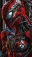 Placeholder: Fhoto reality, angle wide Raw, terminator Spiderman in venom armour, Warhol, digital art, illustration, intricate details, powerful composition, captivating, , trending on artstation, sharp focus, studio photo, intricate details, highly detailed, by addie_digi