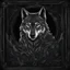 Placeholder: a wolf keep it black board with his hands