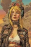 Placeholder: Dressed in a hodgepodge of garments, she wore a weathered leather jacket adorned with patches from countless adventures, neon leggings that clashed brilliantly with her battered combat boots, and a riotous assortment of belts and buckles that jingled with every step. With an ecstatic whoop that echoed through the canyon, Tank Girl bounded toward her beloved tank, a psychedelic masterpiece amidst the natural wonder. The tank's surface was painted in swirling, fluorescent patterns that seemed to