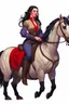 Placeholder: Ezmeralda from Curse of Strahd sitting side saddle on a horse