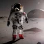 Placeholder: an astronaut in moon, full body, highly detailed, kente, black puffer jacket, 3d render