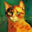 Placeholder: Portrait of a cat by Van Gogh