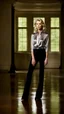 Placeholder: photography of a beautiful anorexic woman, silver satin blouse, megyn kelly show