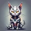 Placeholder: Cyborg Cat Quickdraw Maven in Vector spiked art style