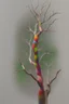 Placeholder: Realistic drawing with colored pencils of a tree on a white background