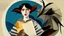 Placeholder: a painting of a woman holding a piece of paper, a storybook illustration by Hannah Höch, reddit contest winner, american scene painting, mixed media, academic art, dynamic composition