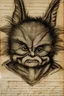 Placeholder: Portrait of a gremlins, drawing by leonard de vinci, old parchment, old paper, very detailed, high quality picture very beautiful very intricate, 8k, hdr