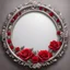 Placeholder: round silver frame with red and roses