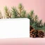 Placeholder: mockup is a white box of a medicinal product, on a background with pastel tones, cedar cones and foliage are blurred in the background Ai