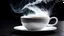 Placeholder: A storm entirely inside a white porcelain ESPRESSO cup with a saucer. Large COFFEE wave cresting. A surfer. Backpropogation algorithm optimization lighting. Black background