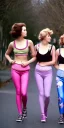 Placeholder: Four Ziegfeld Girls, beautiful face on leggings walking