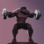 Placeholder: gym gorilla bench pressing weights